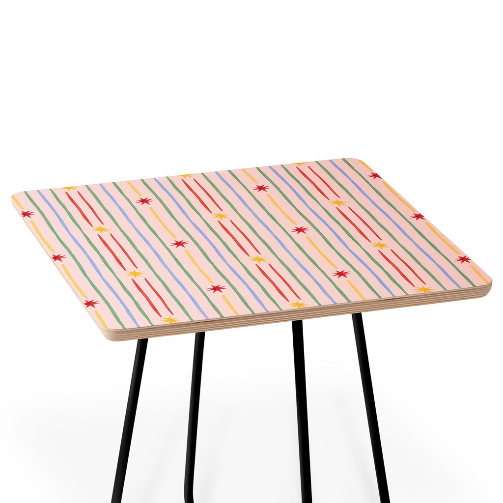 Love_Ryming Festive Starry Stripes Side Table