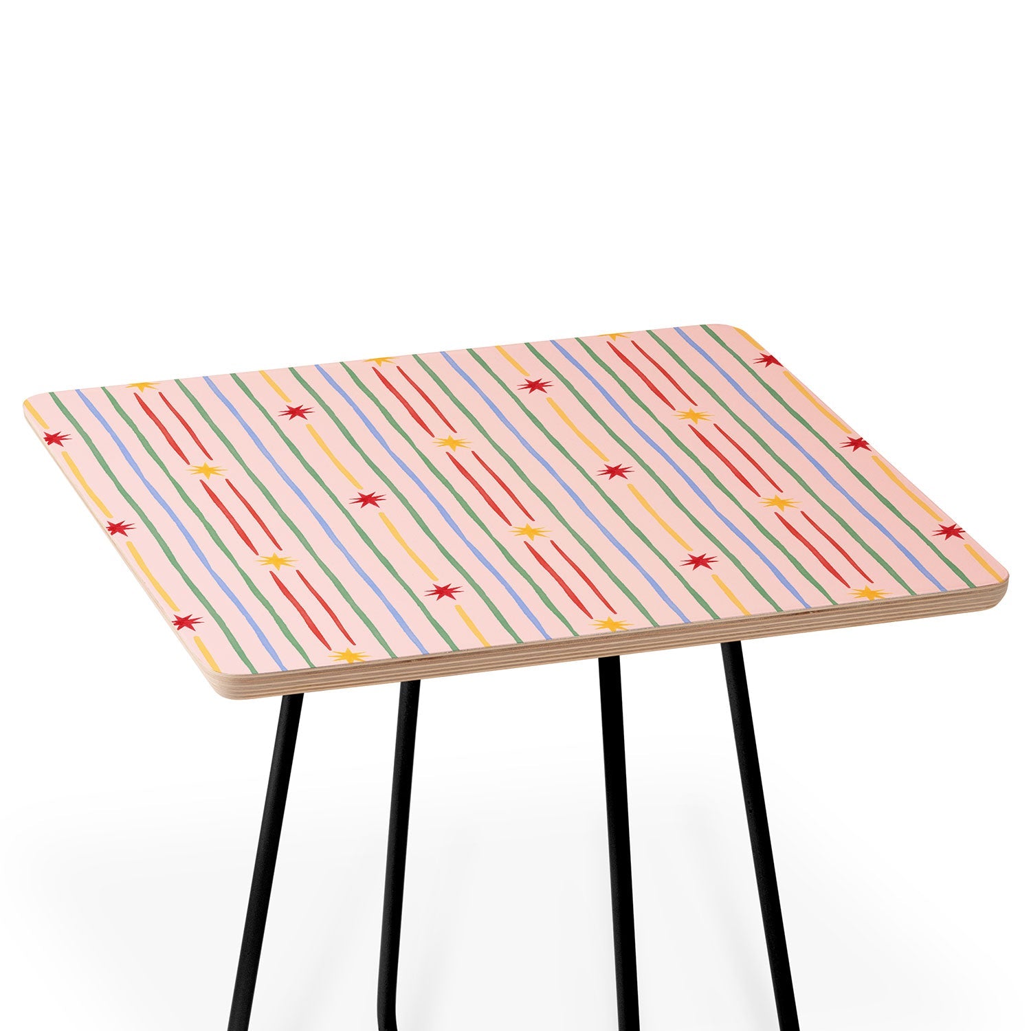 Love_Ryming Festive Starry Stripes Side Table