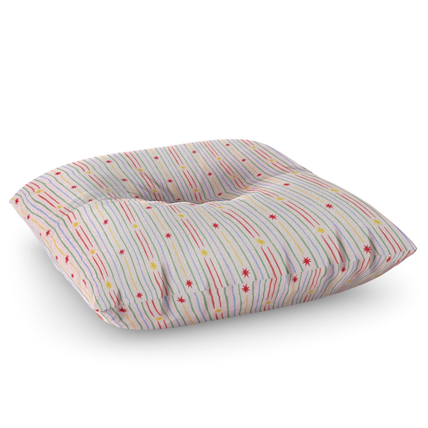 Love_Ryming Festive Starry Stripes Floor Pillow Square