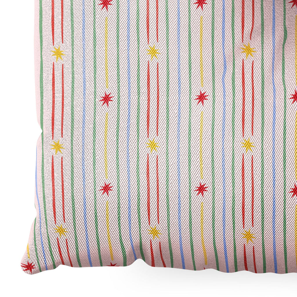 Love_Ryming Festive Starry Stripes Floor Pillow Square