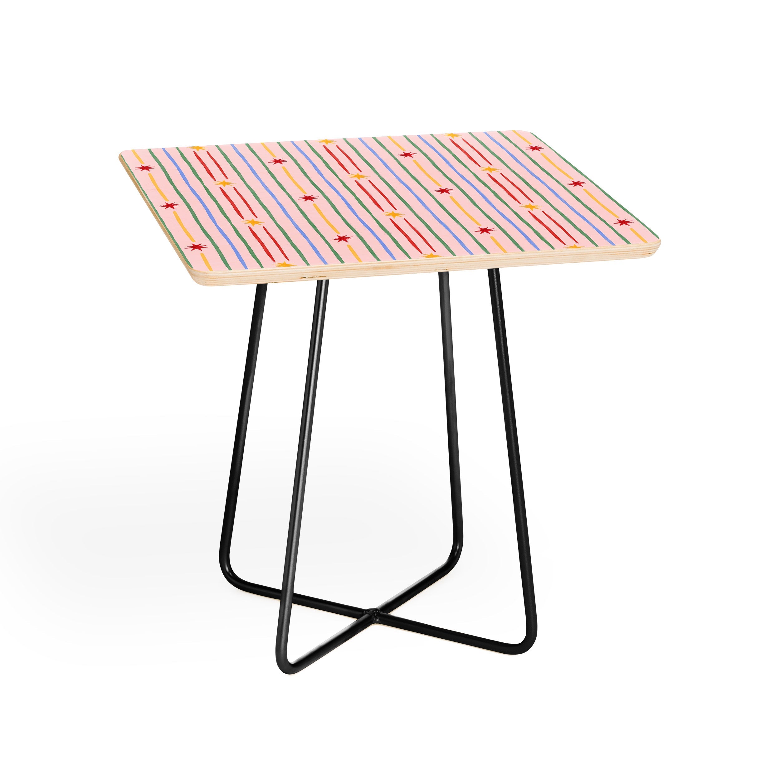 Love_Ryming Festive Starry Stripes Side Table