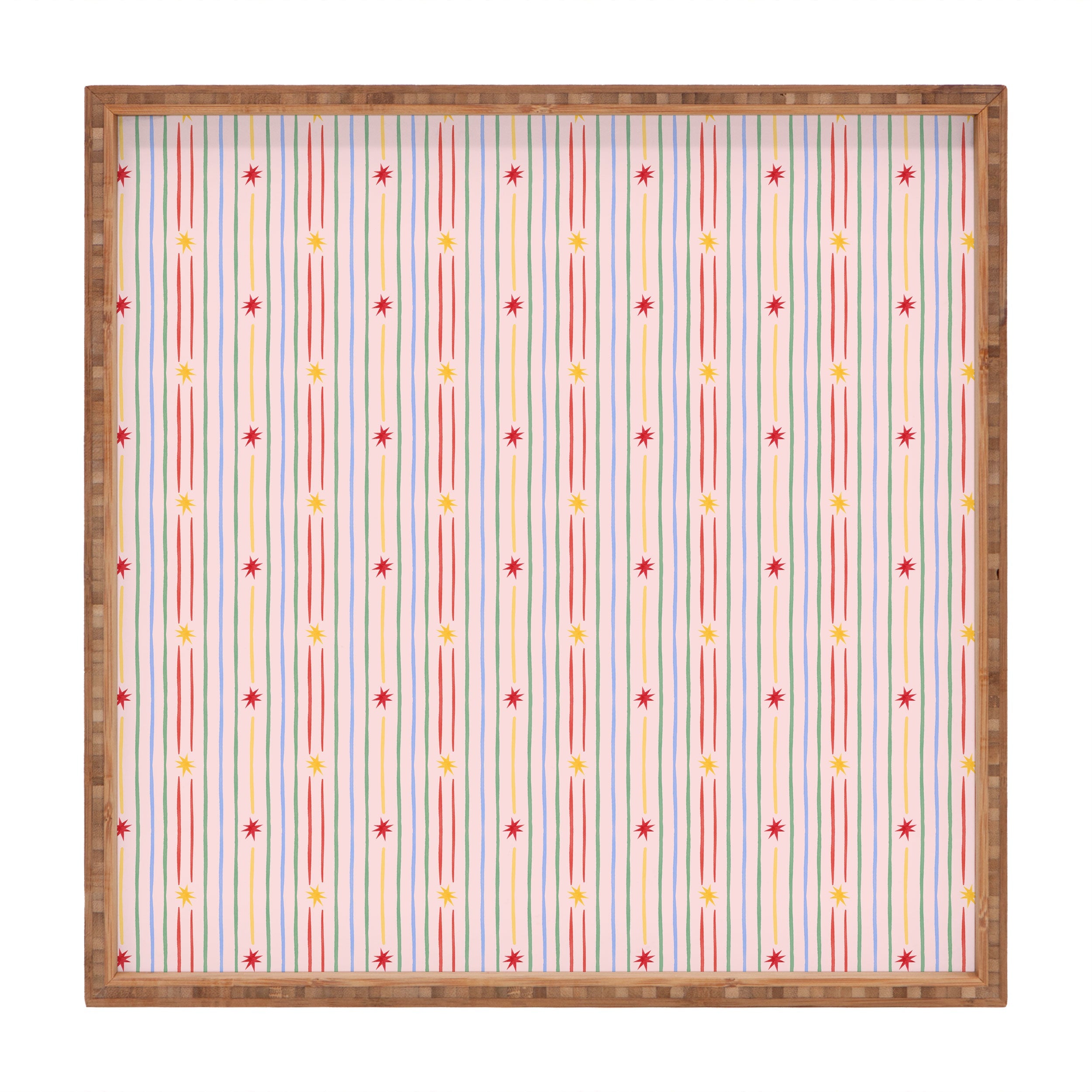 Love_Ryming Festive Starry Stripes Square Tray