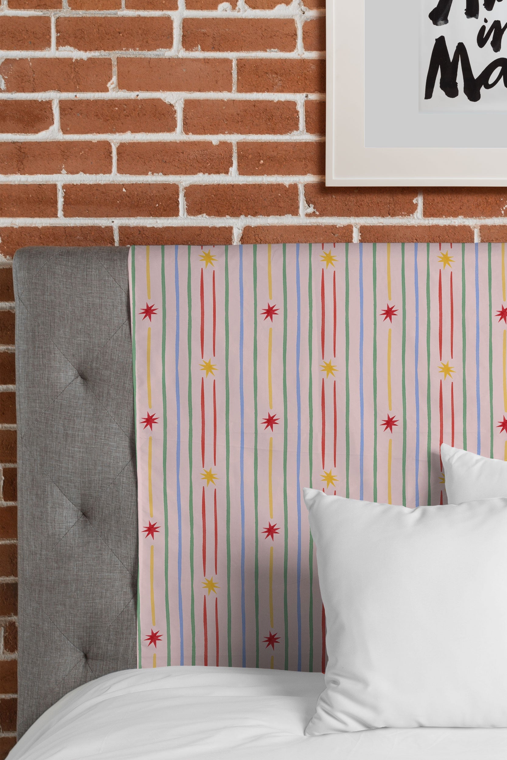 Love_Ryming Festive Starry Stripes Tapestry