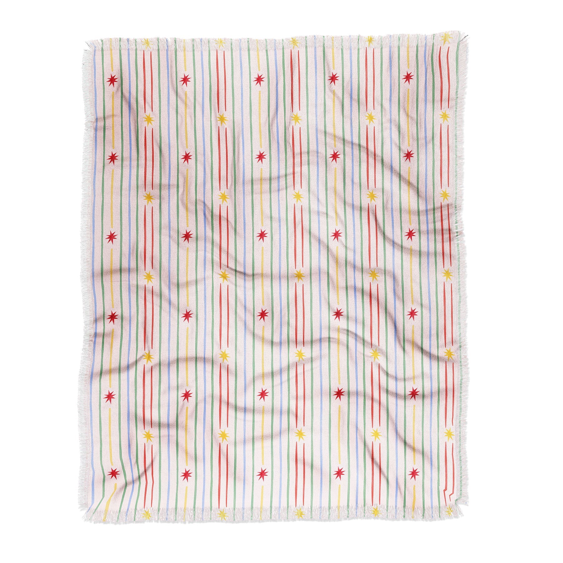 Love_Ryming Festive Starry Stripes Throw Blanket