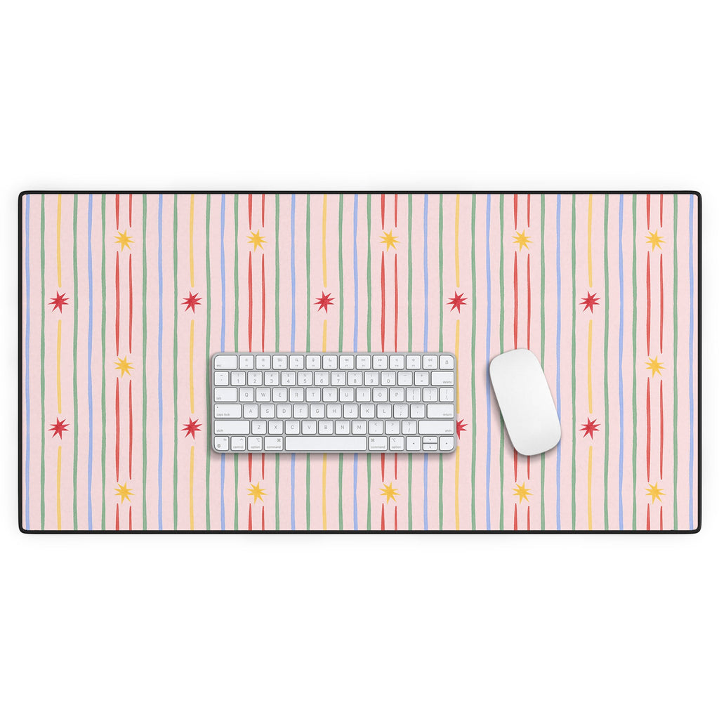 Love_Ryming Festive Starry Stripes Desk Mat
