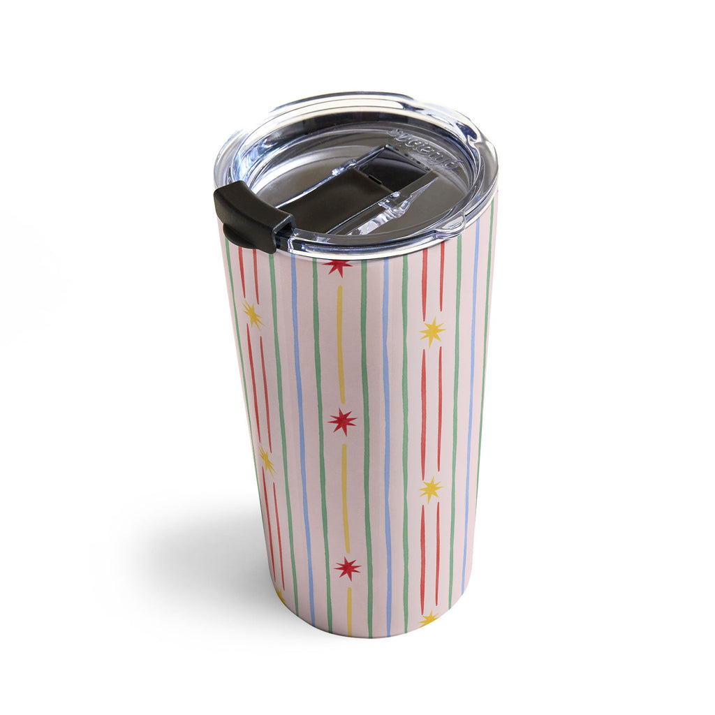 Love_Ryming Festive Starry Stripes Travel Mug
