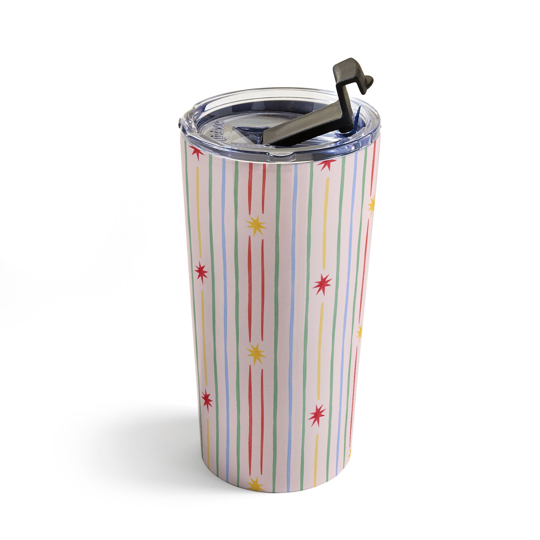 Love_Ryming Festive Starry Stripes Travel Mug