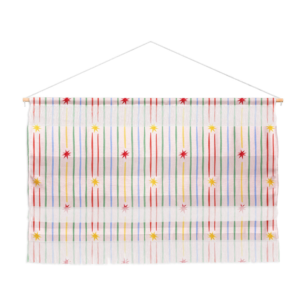 Love_Ryming Festive Starry Stripes Wall Hanging Landscape