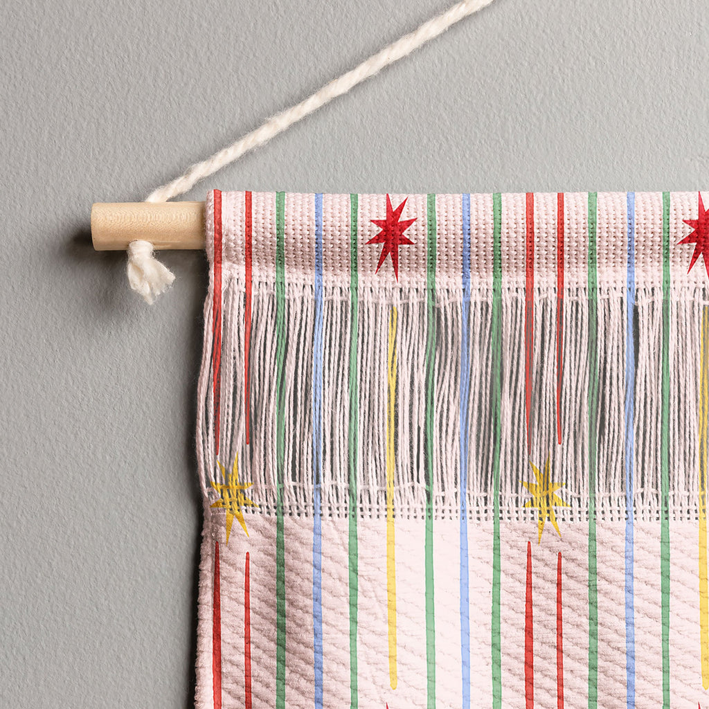 Love_Ryming Festive Starry Stripes Wall Hanging Portrait