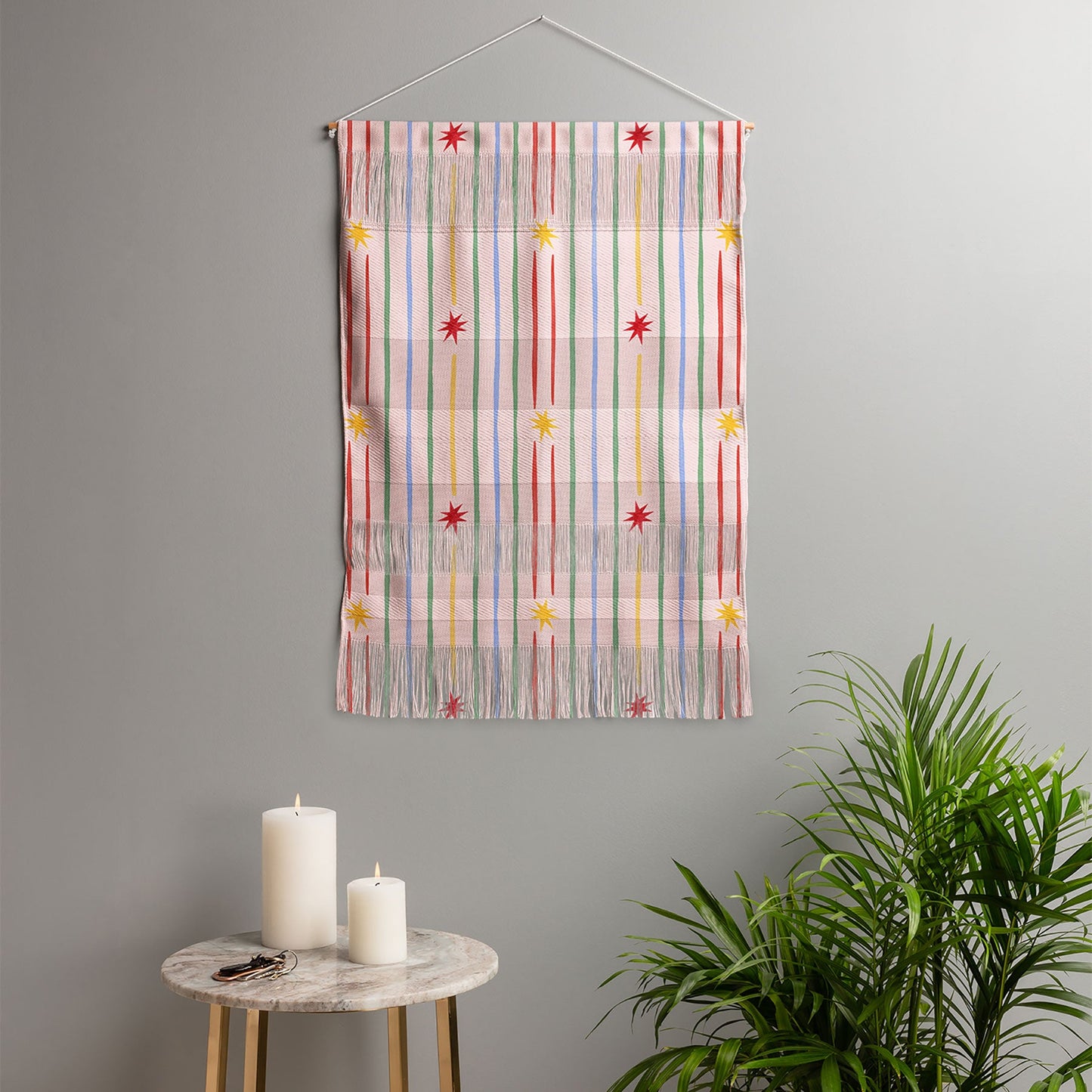 Love_Ryming Festive Starry Stripes Wall Hanging Portrait