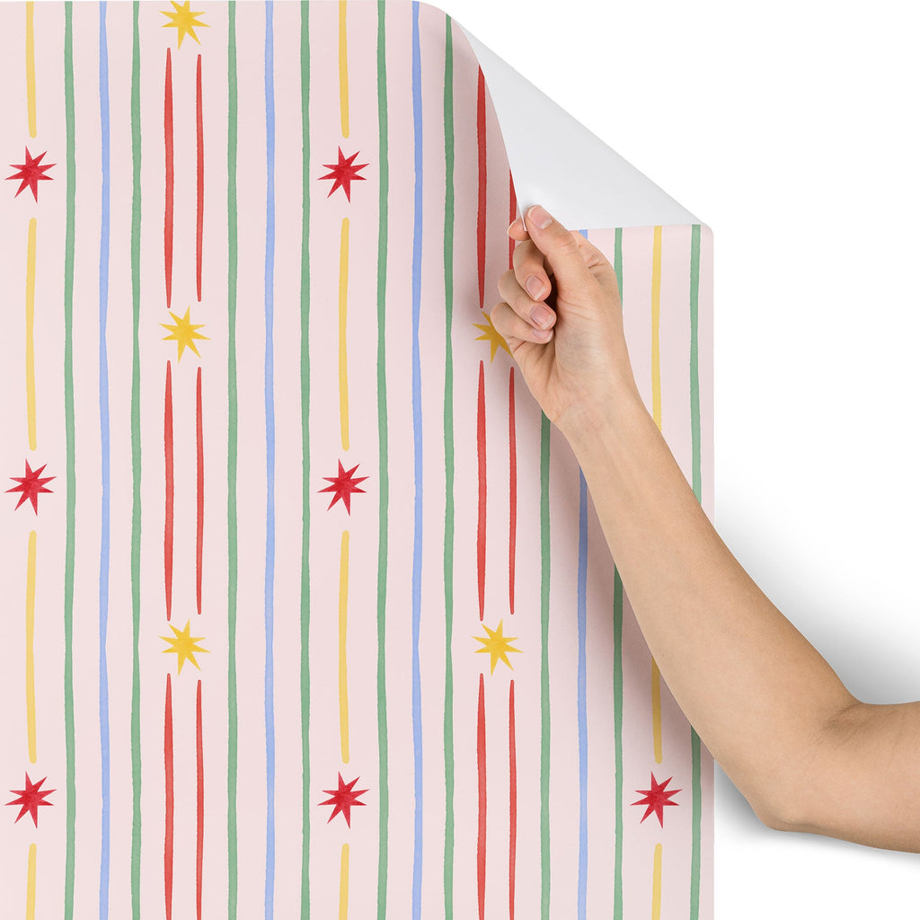 Love_Ryming Festive Starry Stripes Wallpaper