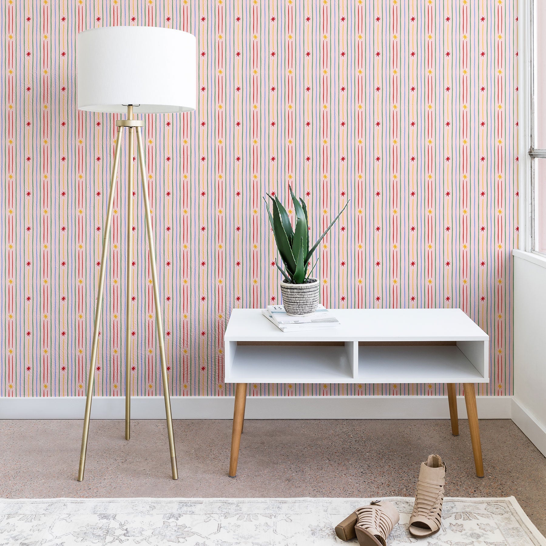 Love_Ryming Festive Starry Stripes Wallpaper