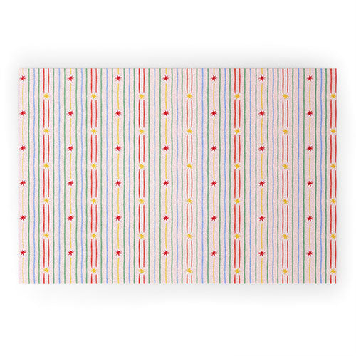 Love_Ryming Festive Starry Stripes Welcome Mat