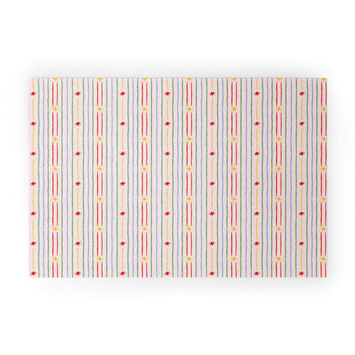 Love_Ryming Festive Starry Stripes Welcome Mat