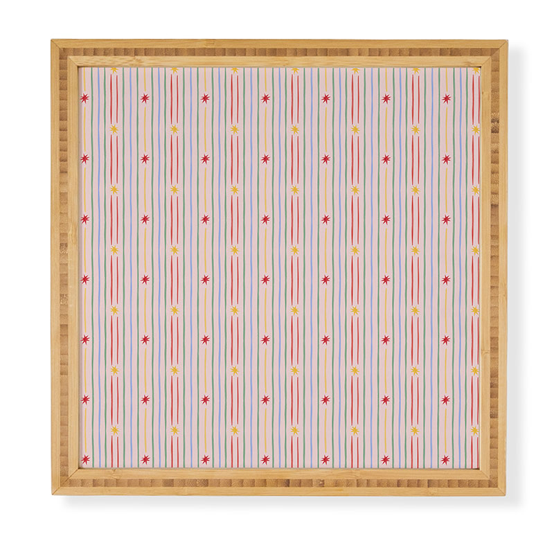 Love_Ryming Festive Starry Stripes Framed Wall Art