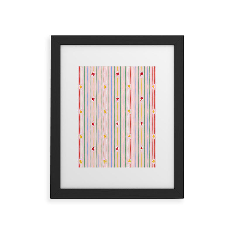 Love_Ryming Festive Starry Stripes Framed Art Print