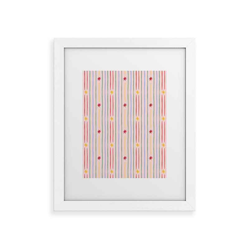 Love_Ryming Festive Starry Stripes Framed Art Print