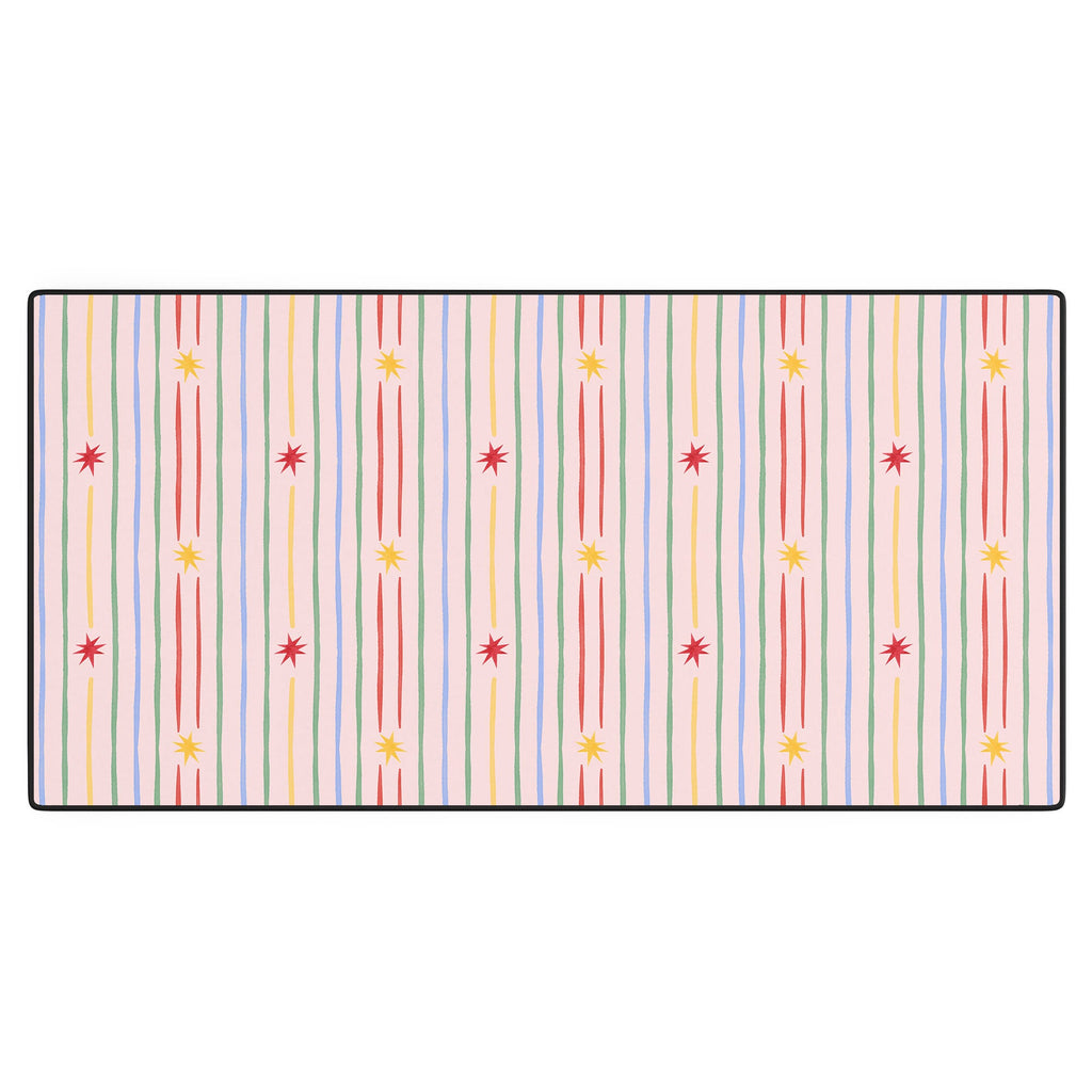 Love_Ryming Festive Starry Stripes Desk Mat