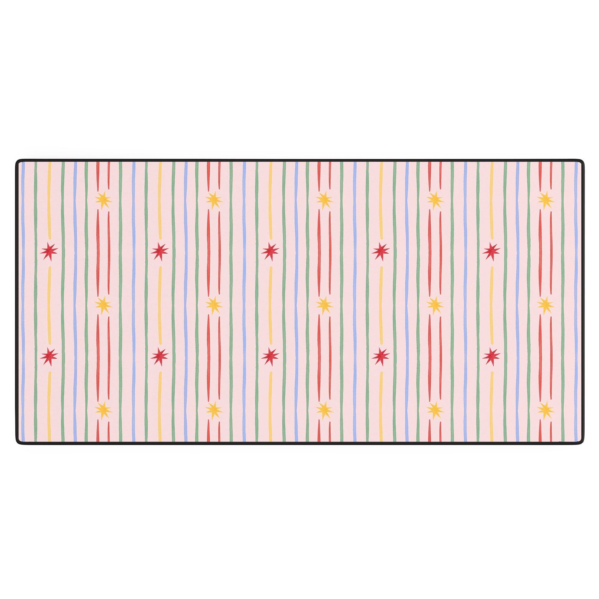 Love_Ryming Festive Starry Stripes Desk Mat
