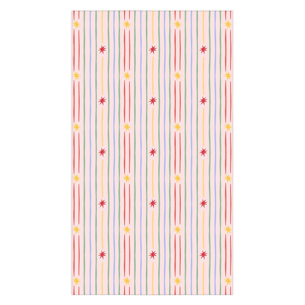 Love_Ryming Festive Starry Stripes Tablecloth