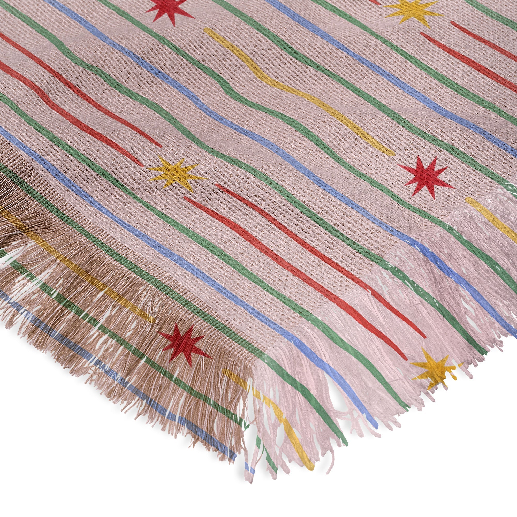 Love_Ryming Festive Starry Stripes Throw Blanket