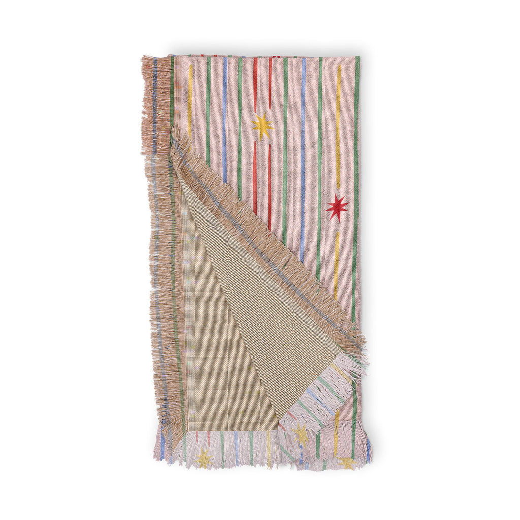 Love_Ryming Festive Starry Stripes Throw Blanket