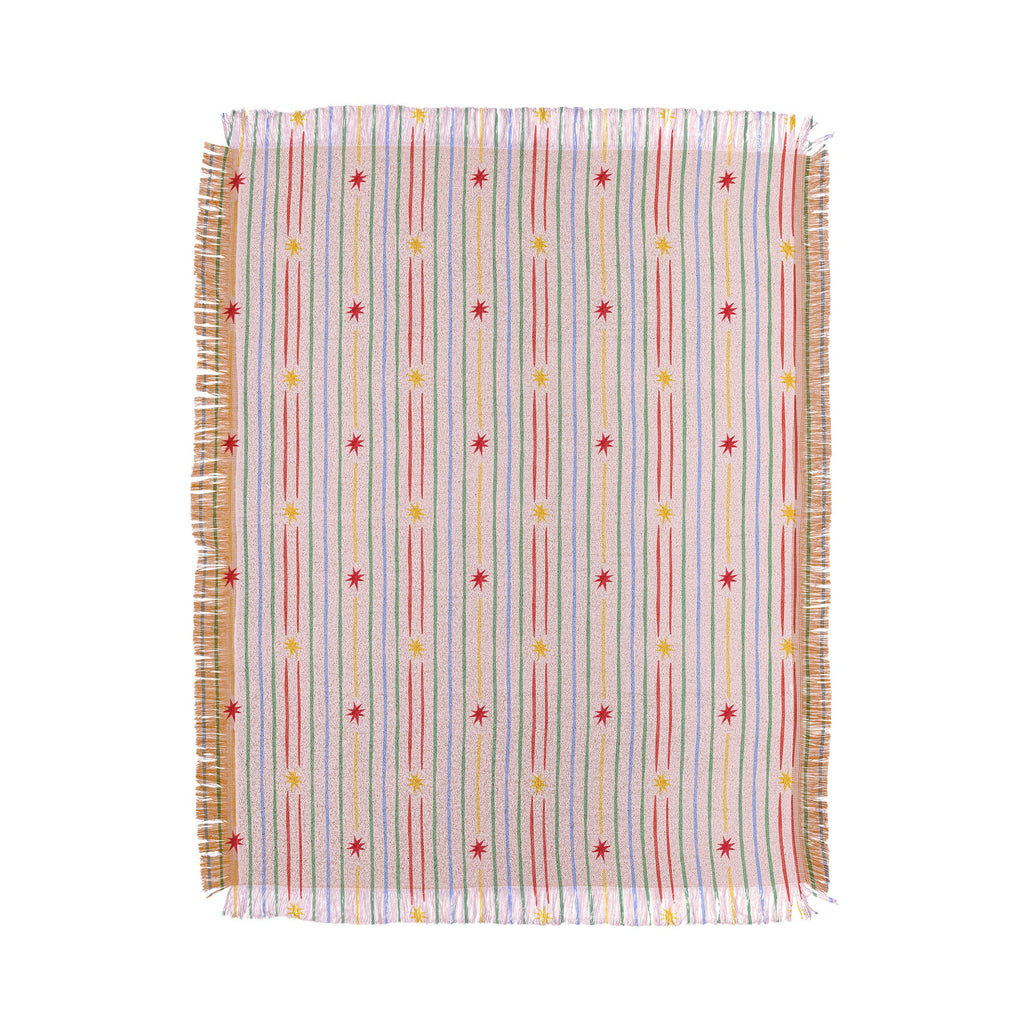 Love_Ryming Festive Starry Stripes Throw Blanket