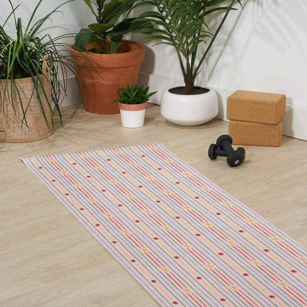 Love_Ryming Festive Starry Stripes Yoga Mat