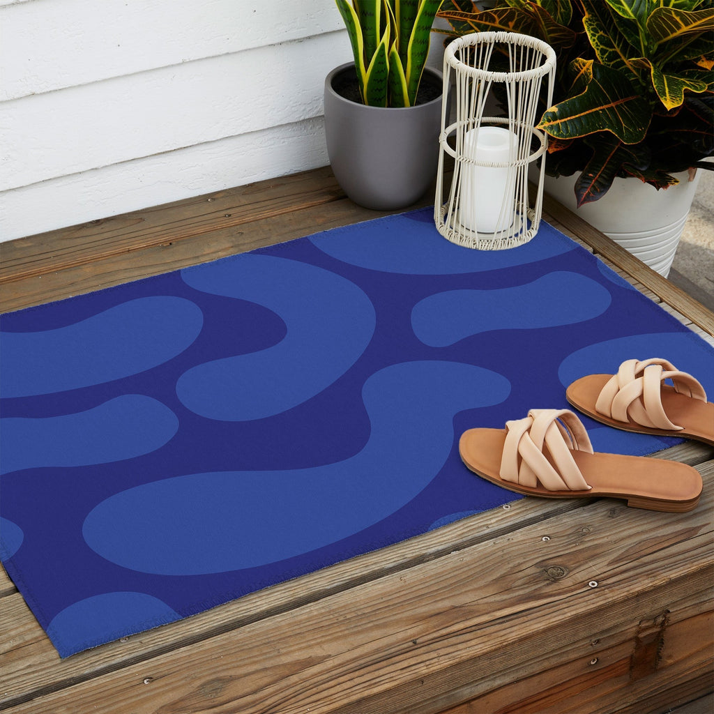 Camilla Foss Blue Pebble Outdoor Rug