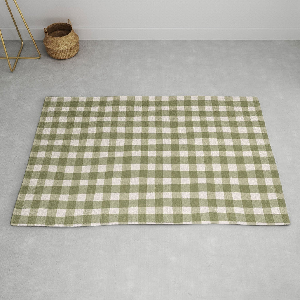 Menina Lisboa Rustic Green Plaid Area Rug