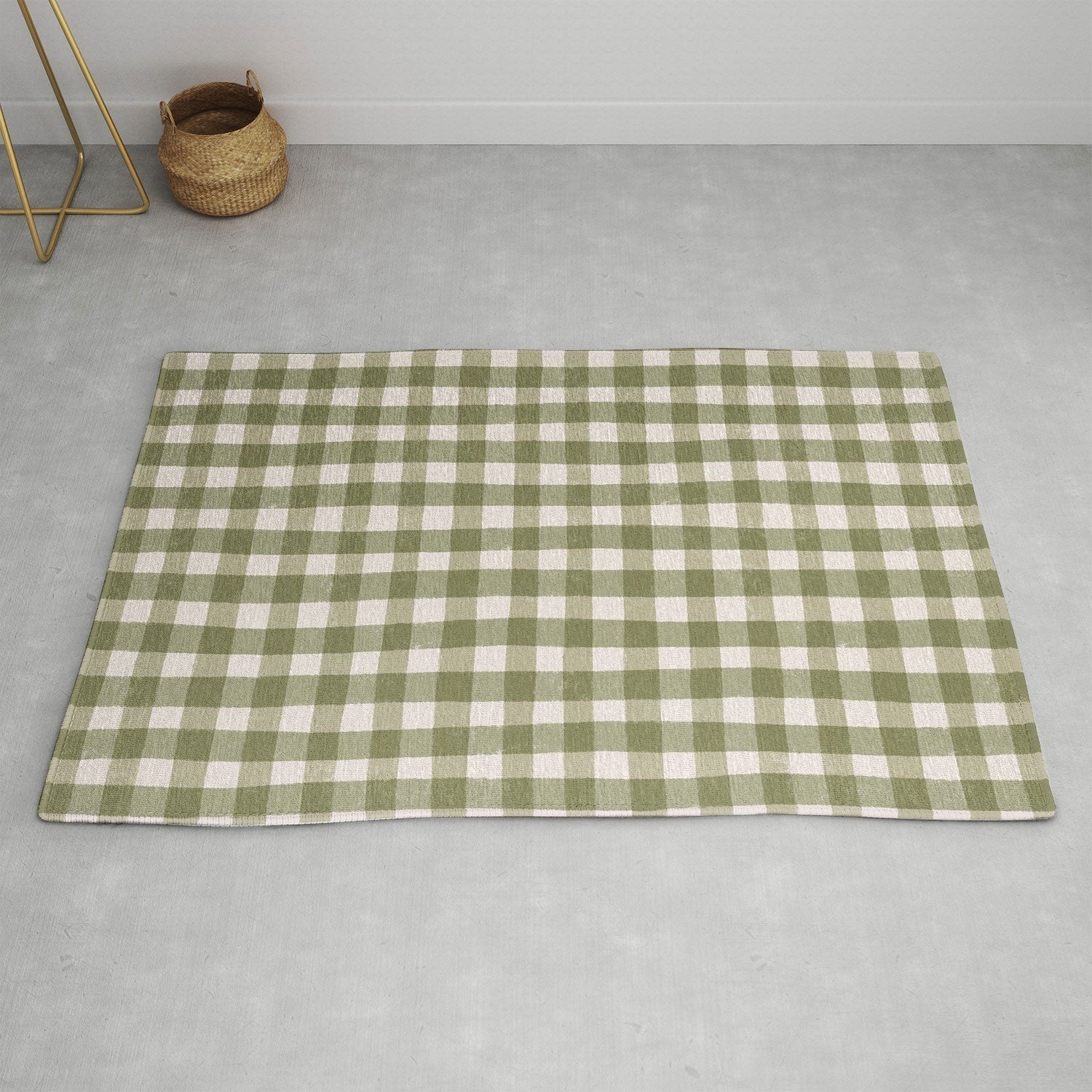 Menina Lisboa Rustic Green Plaid Area Rug