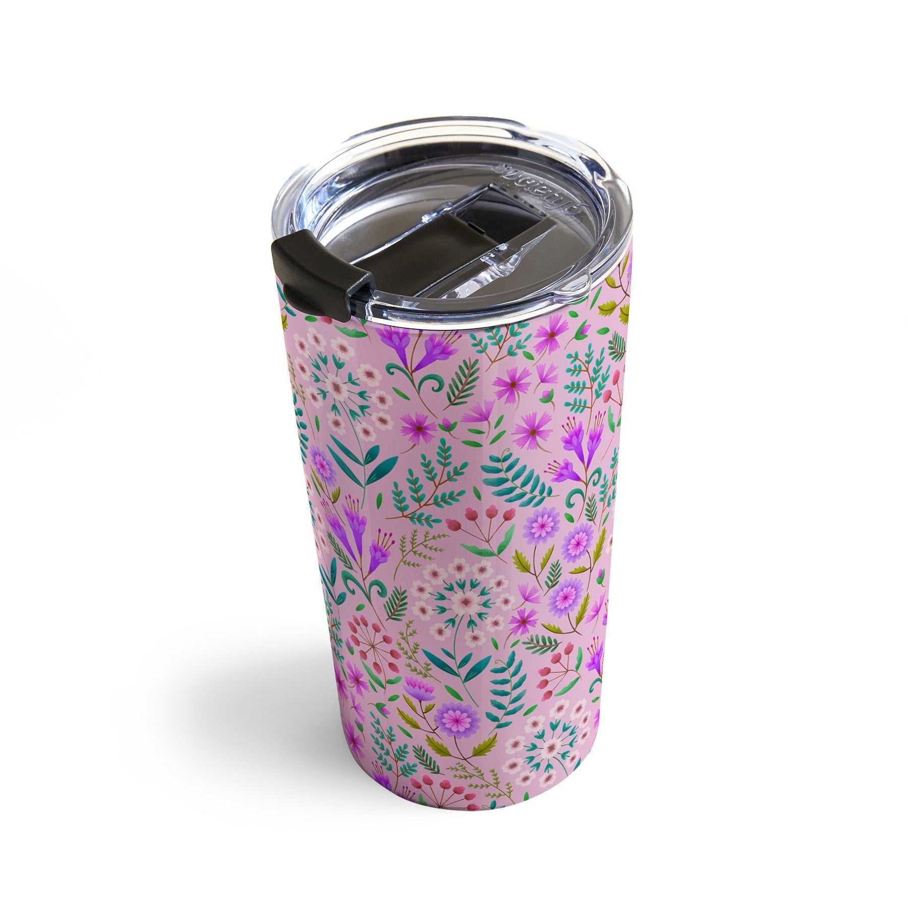 Pimlada Phuapradit Ditsy Purple Floral Half Drop Travel Mug