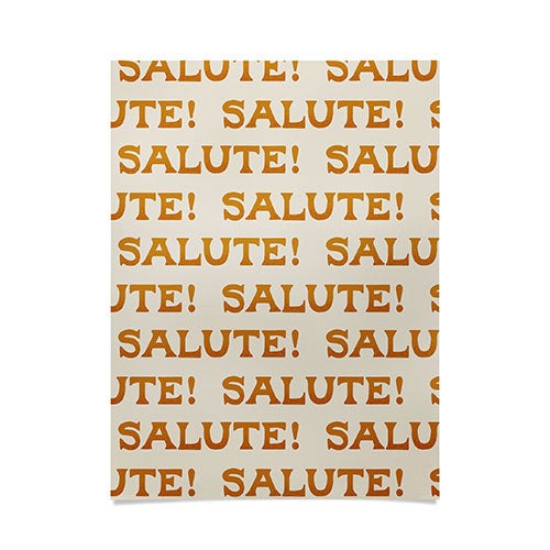 Jessica Molina Salute Gold Pattern on Cream Poster