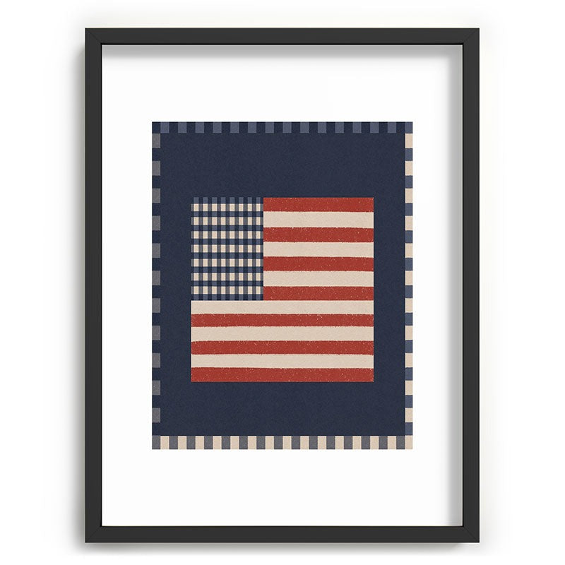 DENY Designs Gingham Flag Recessed Framing Rectangle
