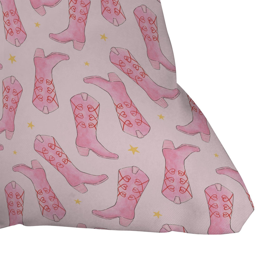Love_Ryming Stars and Boots Throw Pillow