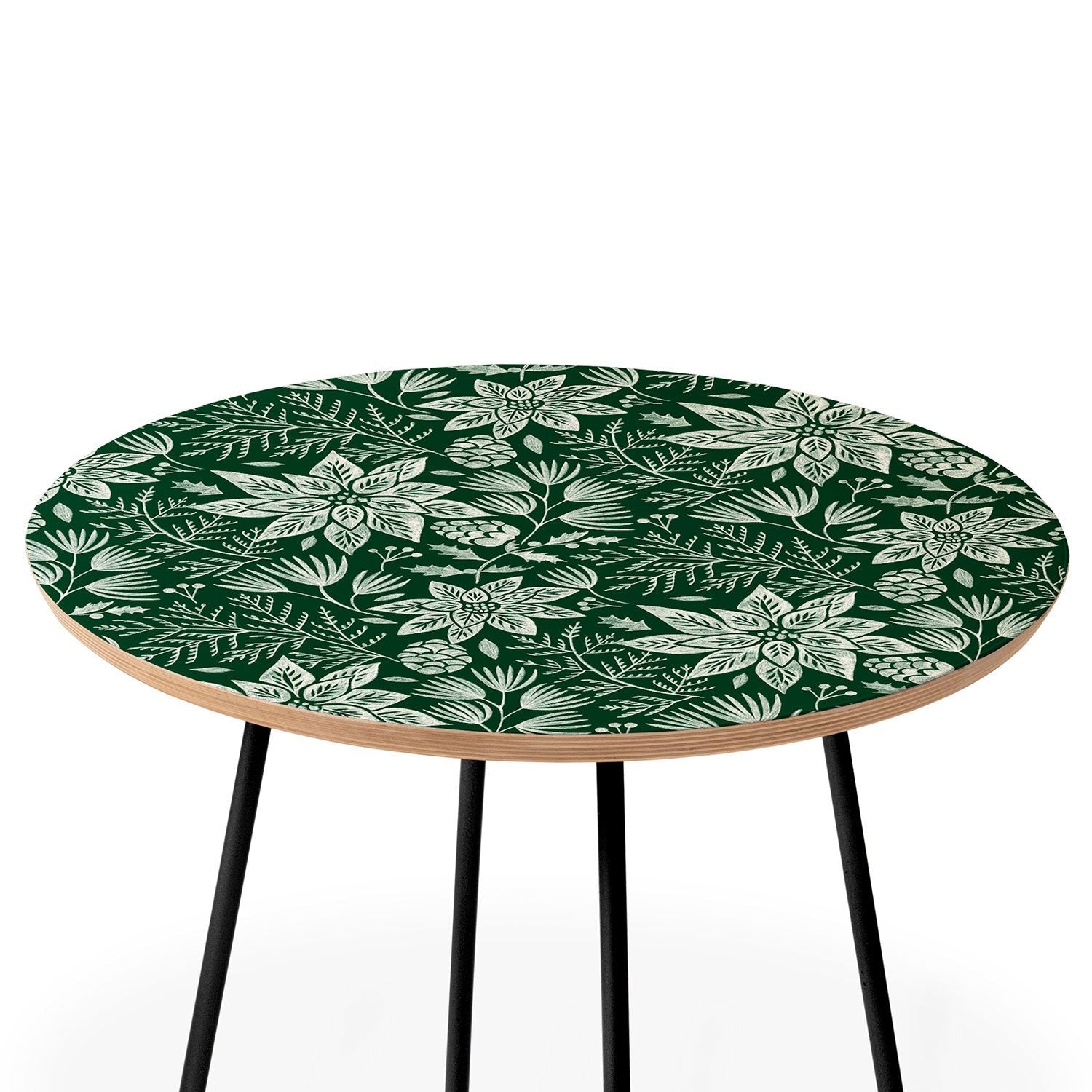Pimlada Phuapradit Christmas Poinsettia Round Side Table