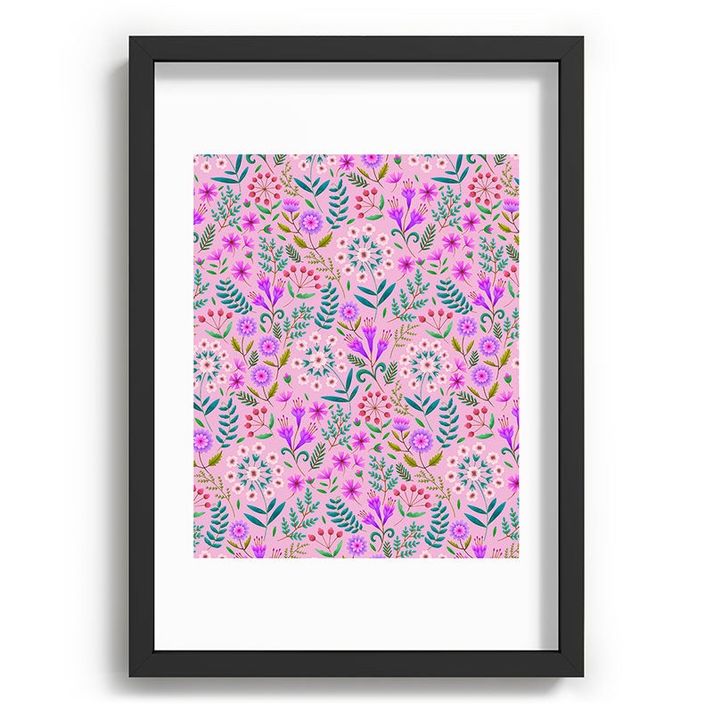 Pimlada Phuapradit Ditsy Purple Floral Half Drop Recessed Framing Rectangle