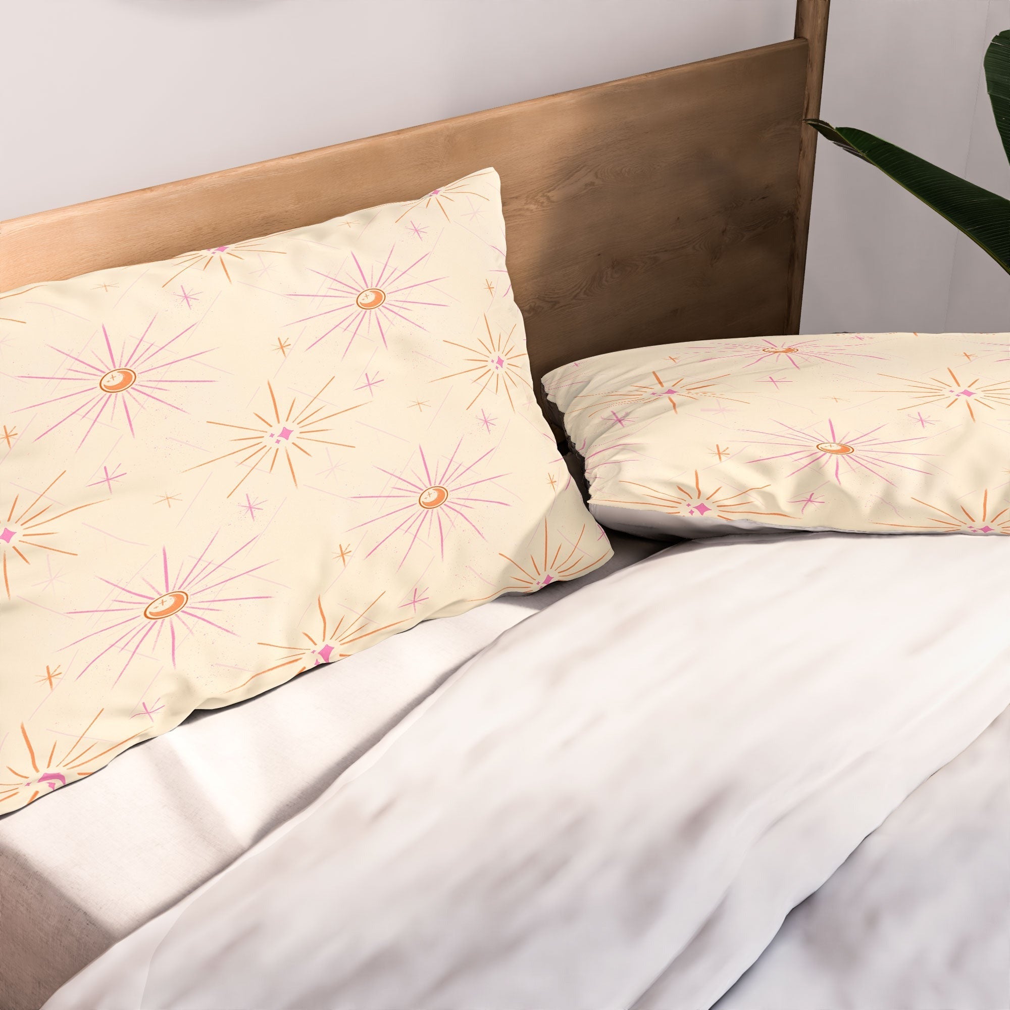 Little Om Pattern Little Moon cream Pillow Shams