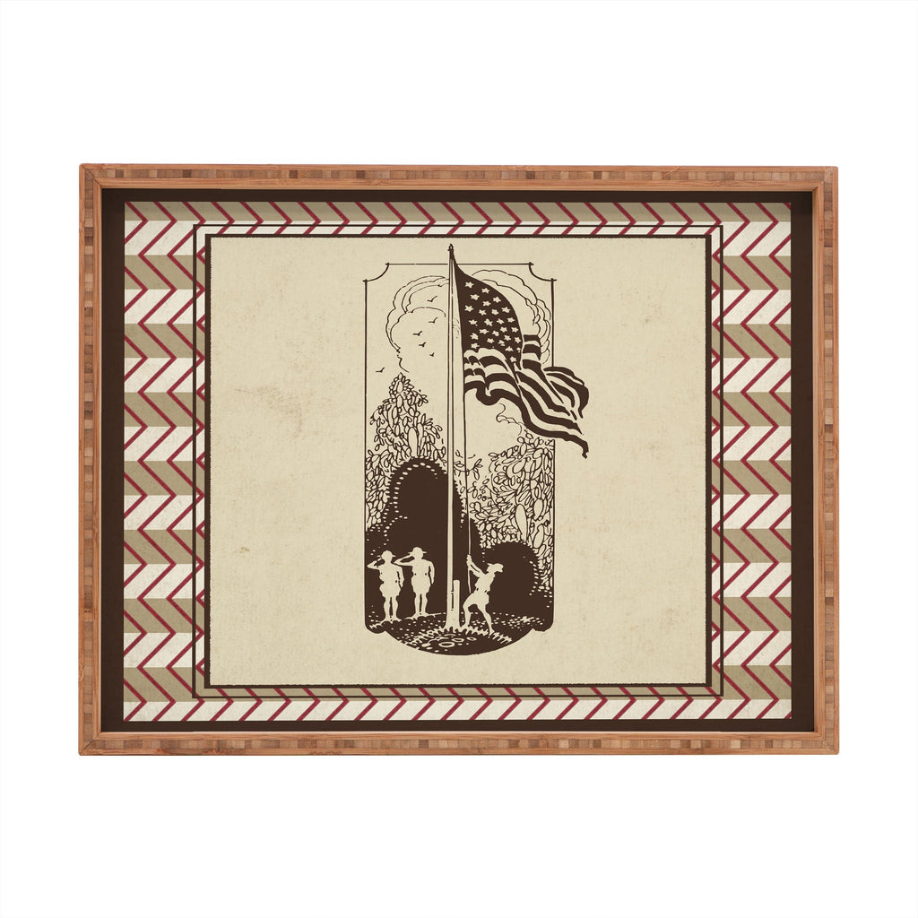 DENY Designs Flag Raisers Striped Square Rectangular Tray