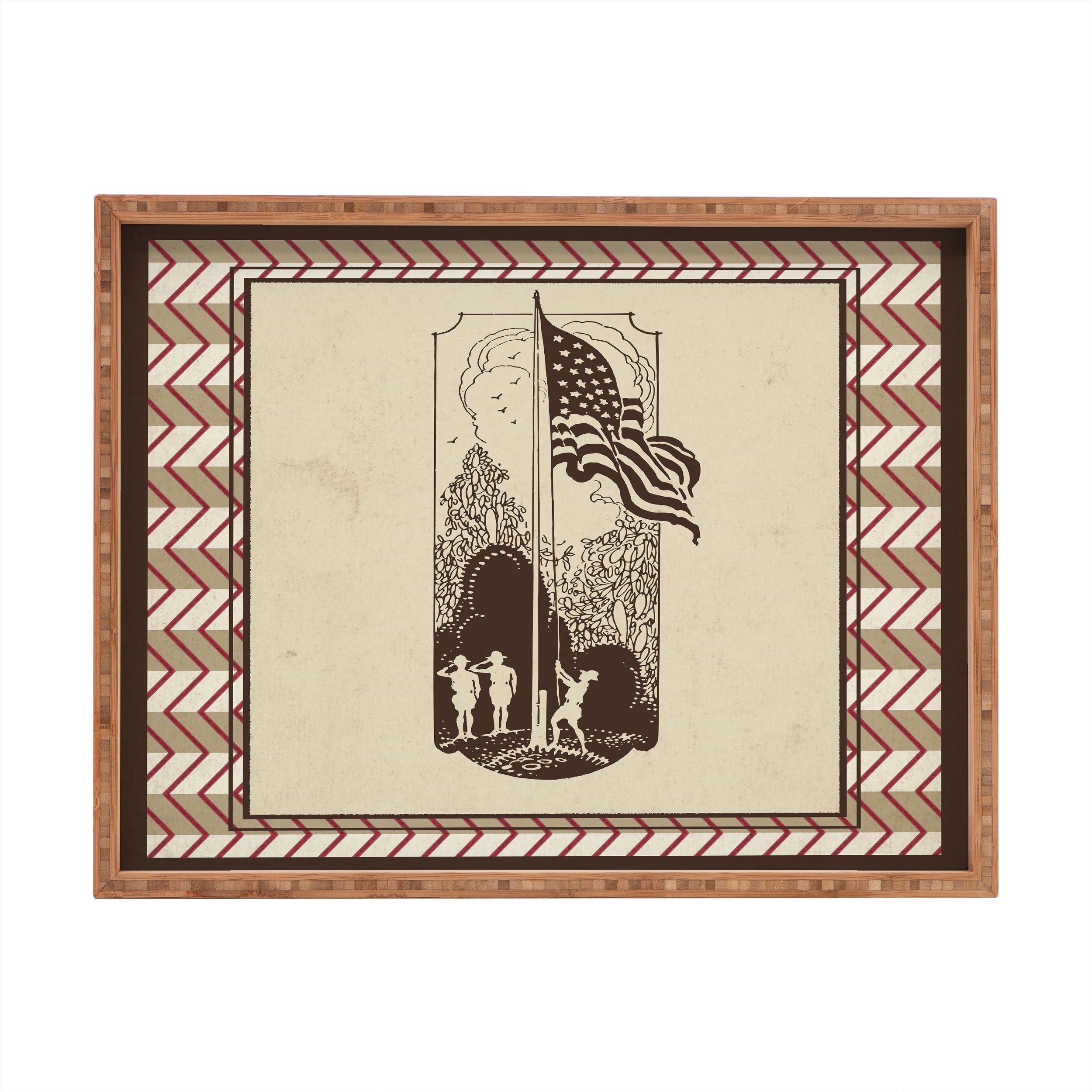 DENY Designs Flag Raisers Striped Square Rectangular Tray