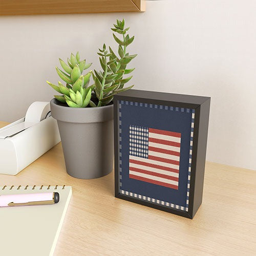 DENY Designs Gingham Flag Framed Mini Art Print