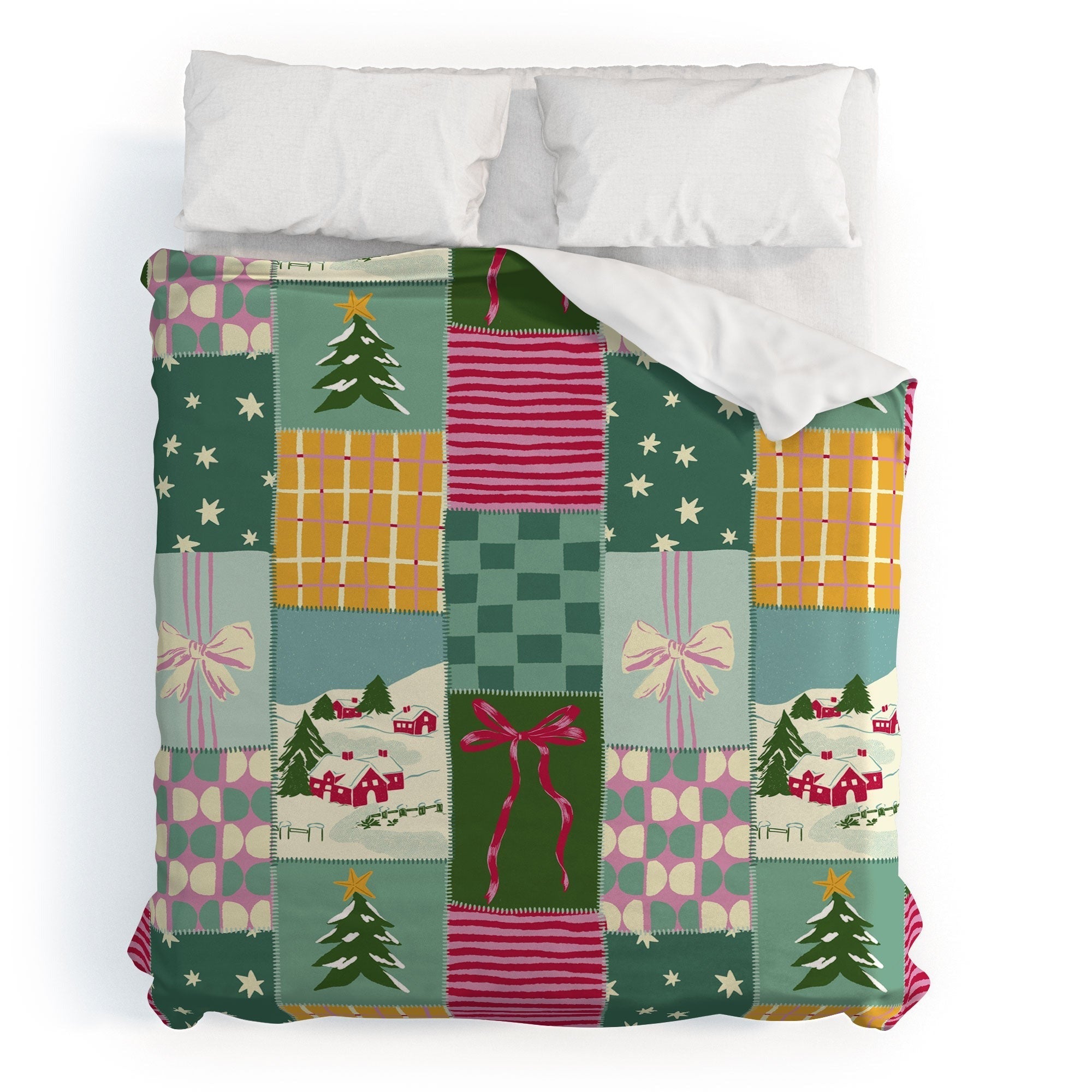 LouBruzzoni Cozy Christmas Patchwork Duvet Cover