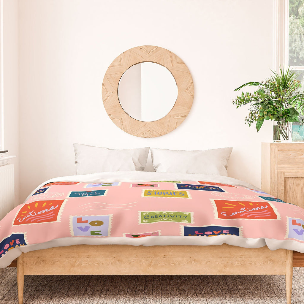 Design by Spark Love Human Made Stamps Duvet Cover