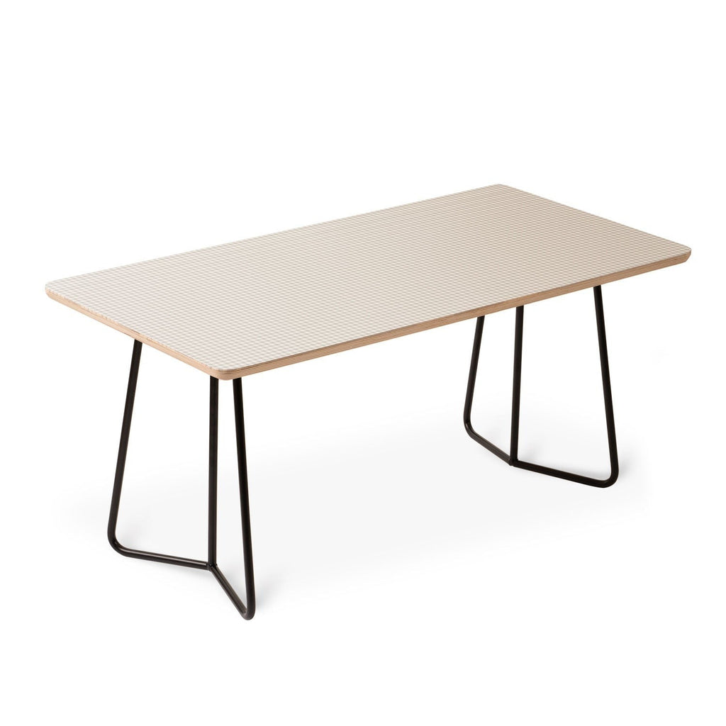 Colour Poems Gingham Plaid Pattern Cloud White Coffee Table