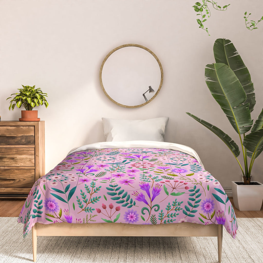 Pimlada Phuapradit Ditsy Purple Floral Half Drop Comforter