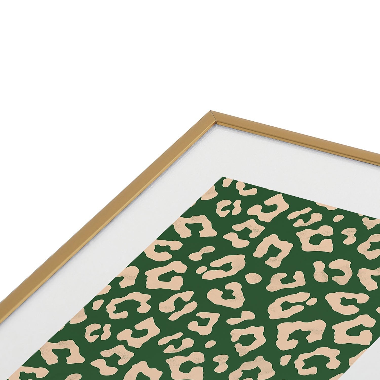 Avenie BR Cheetah Print In Green Metal Framed Art Print