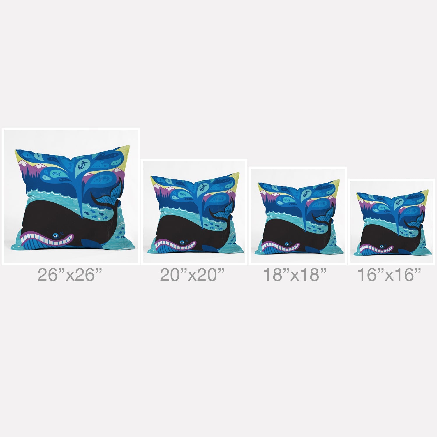 Lucie Rice Whale of a Tale Throw Pillow
