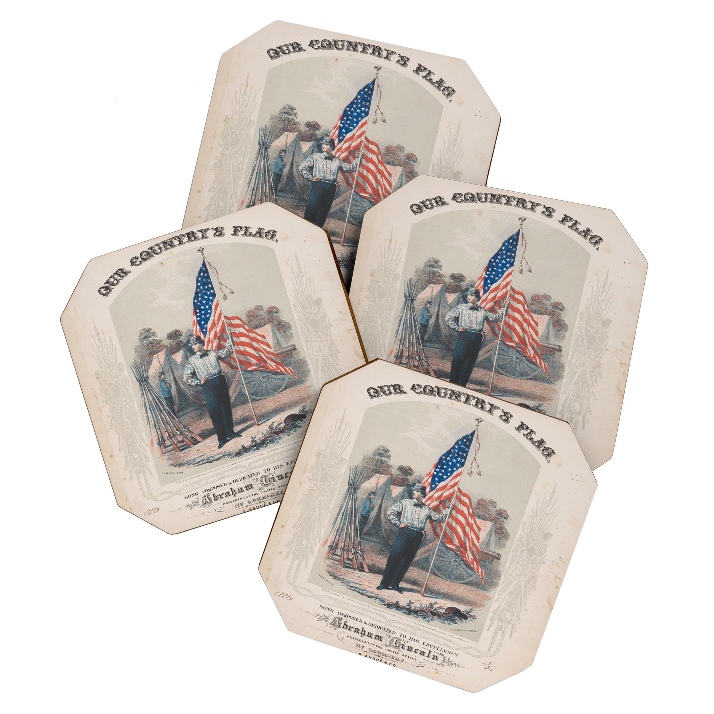 DENY Designs Our Country s Flag Coaster Set
