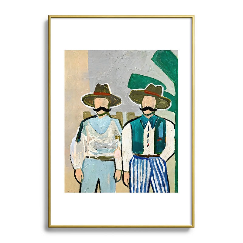 83 Oranges Side By Side Cowboy Edition Metal Framed Art Print