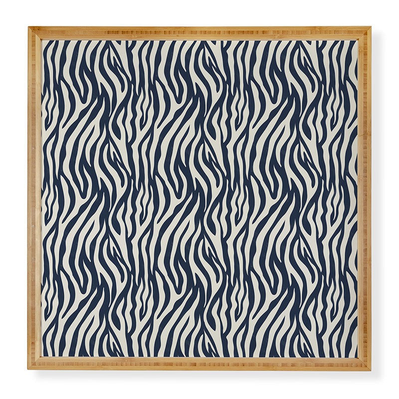 Avenie BR Navy Tiger Stripes Framed Wall Art